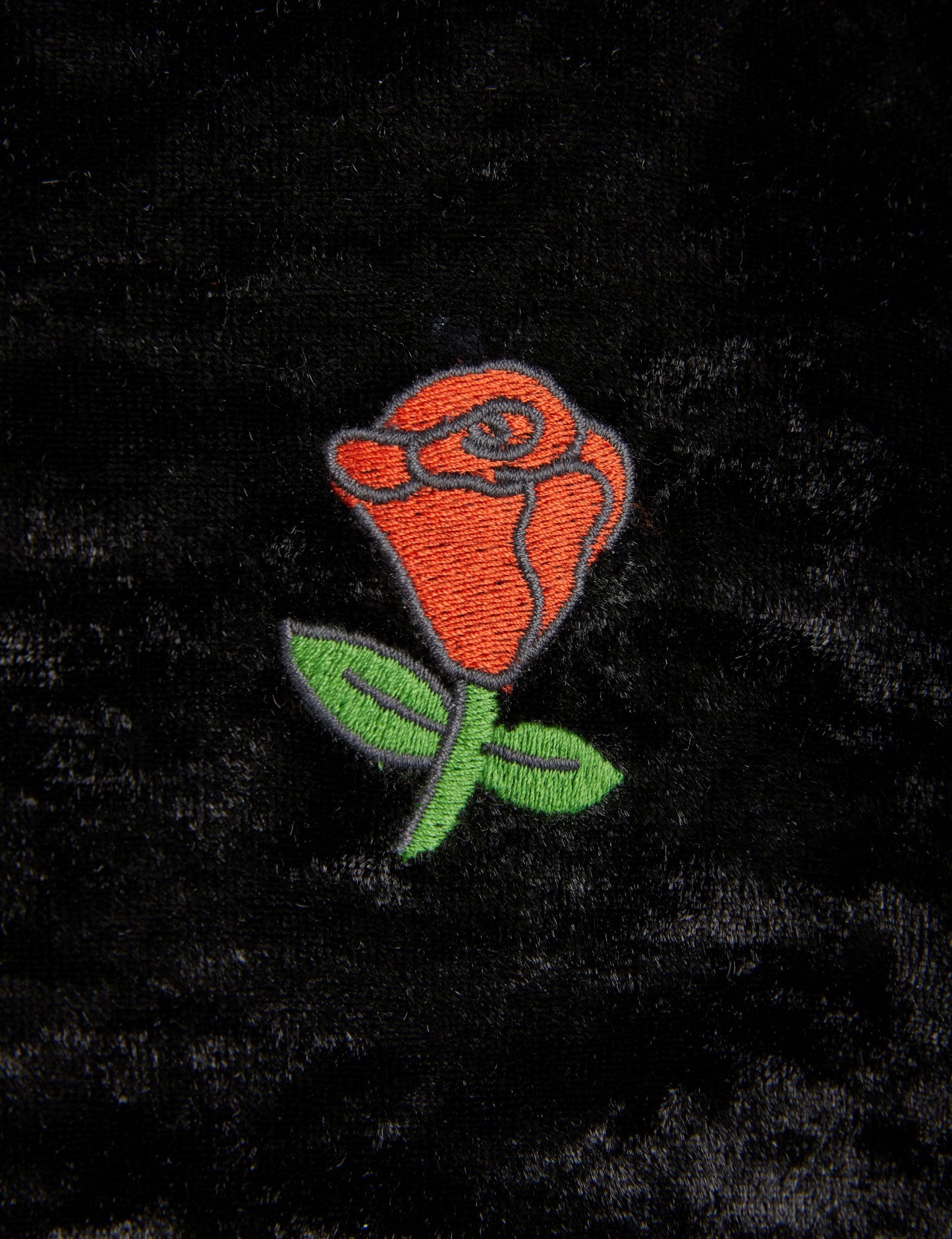 Crushed Velour High Neck Ls Tee Black