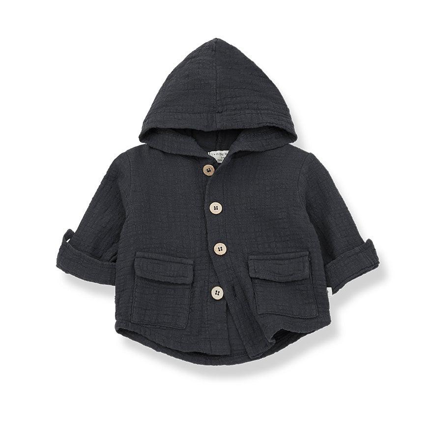 Pol Double Cotton Muslin Jacket Graphite