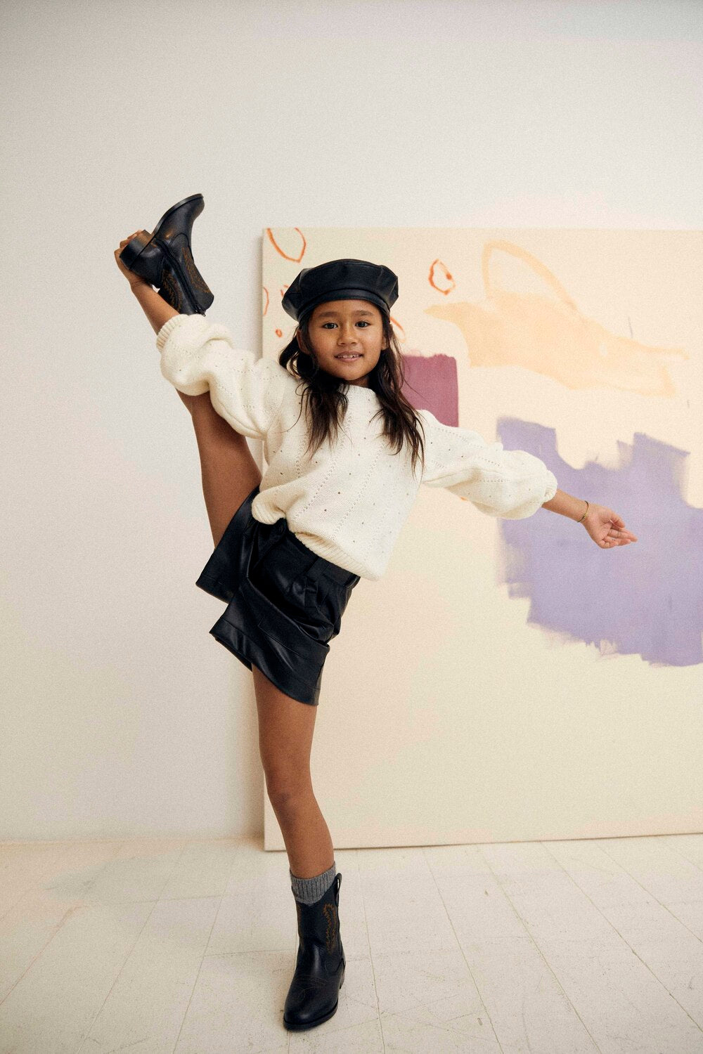 Recycled Leather Short Pant Black