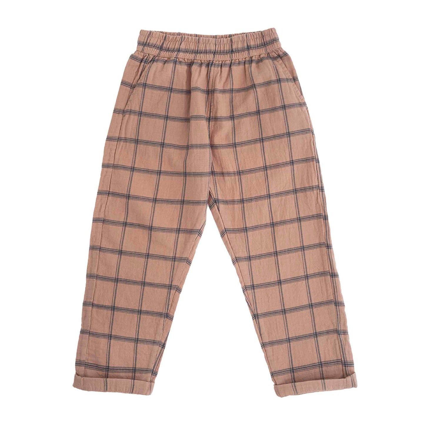 Checked Pants Light Brown