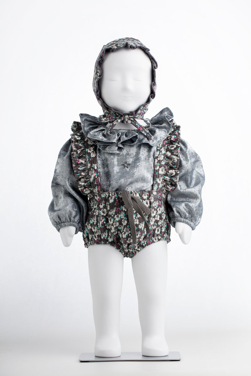 Coulotte With Suspenders Flower dark grey