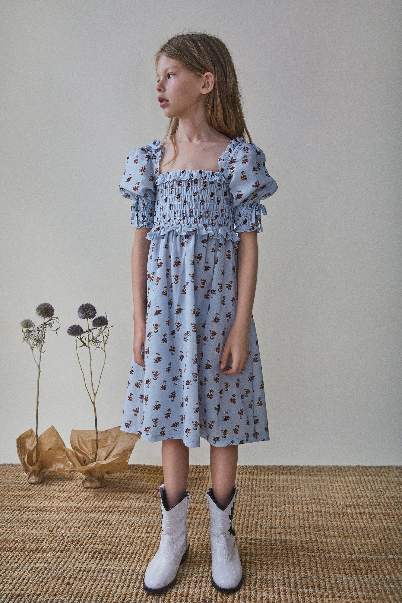 Jane Dress Soft Woven Daisy Flower