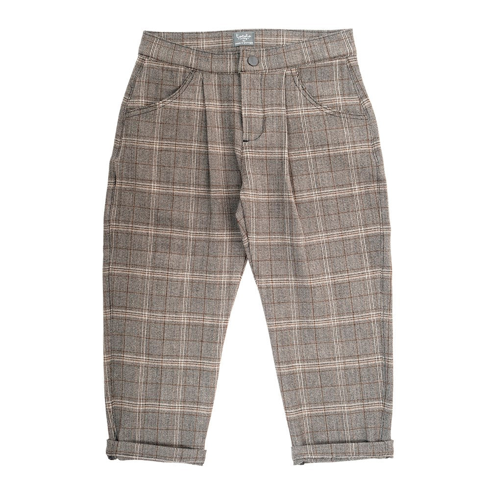 Checked Pants dark grey