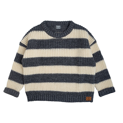 Striped Knitted Jersey off white