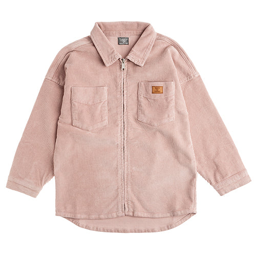 Corduroy Overshirt With Print pink