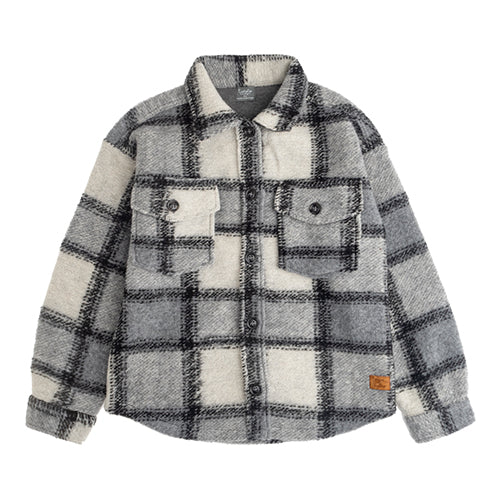 Checked Overshirt dark grey
