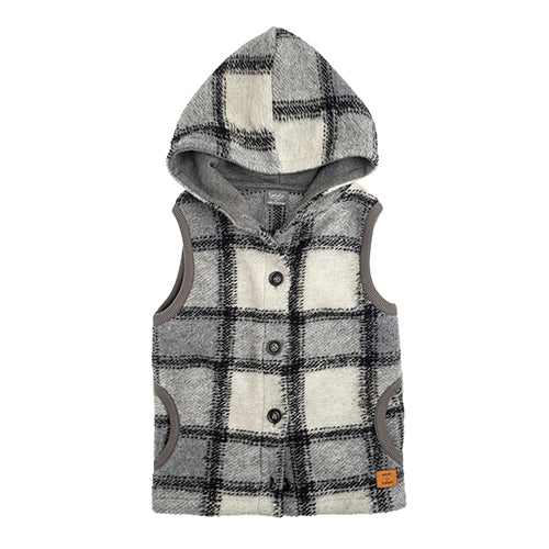 Checked Vest Baby/Kid dark grey