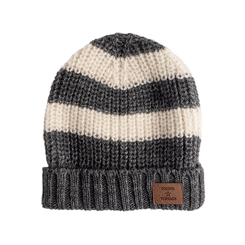 Knited Striped Cap dark grey