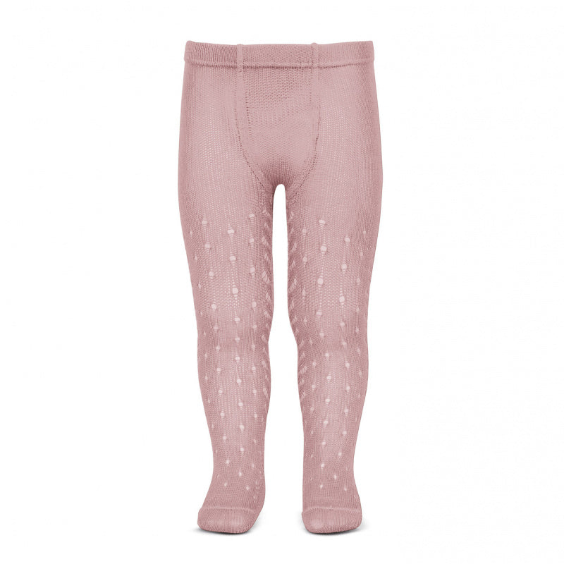 Perle Side Openwork tights Pale Pink