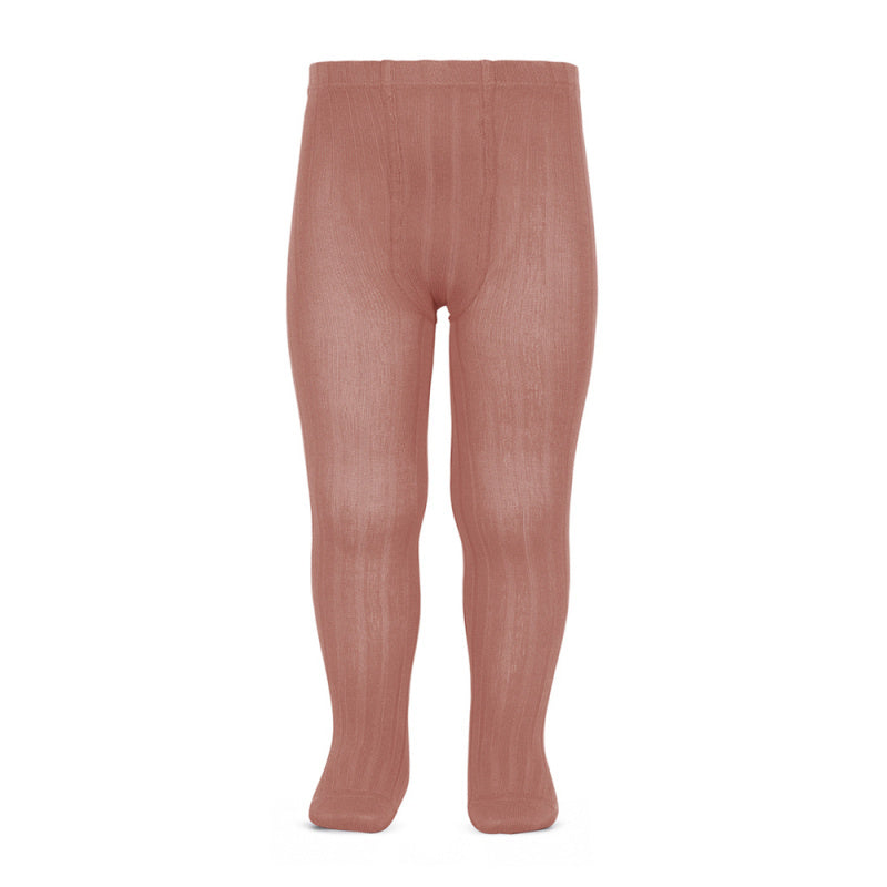 Wide Rib Basic Tights Terracota