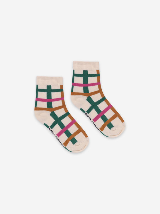 Green Checkered Short Socks