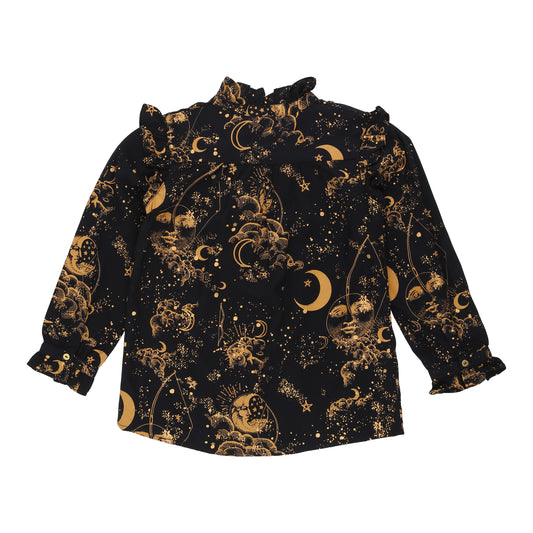 Tilde Shirt Jet Black AOP Starrynight