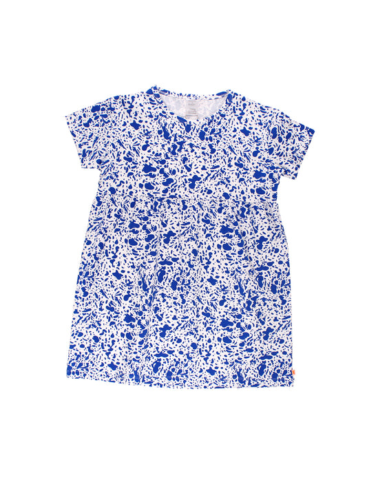 Enamel SS Oversized Dress Off white/Blue