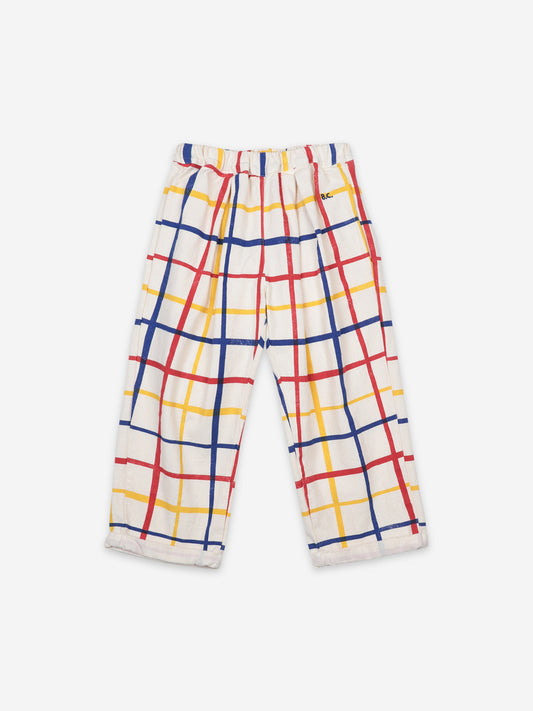 Multicolor Checkered Baggy Trousers