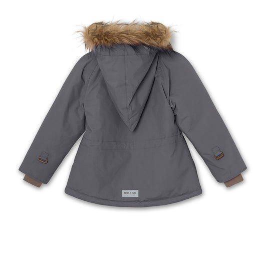 Wang Winter Jacket Fake Fur Forged Iron Blue