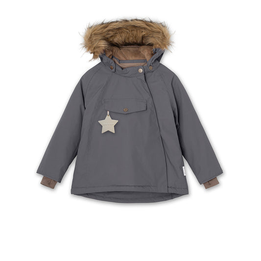 Wang Winter Jacket Fake Fur Forged Iron Blue