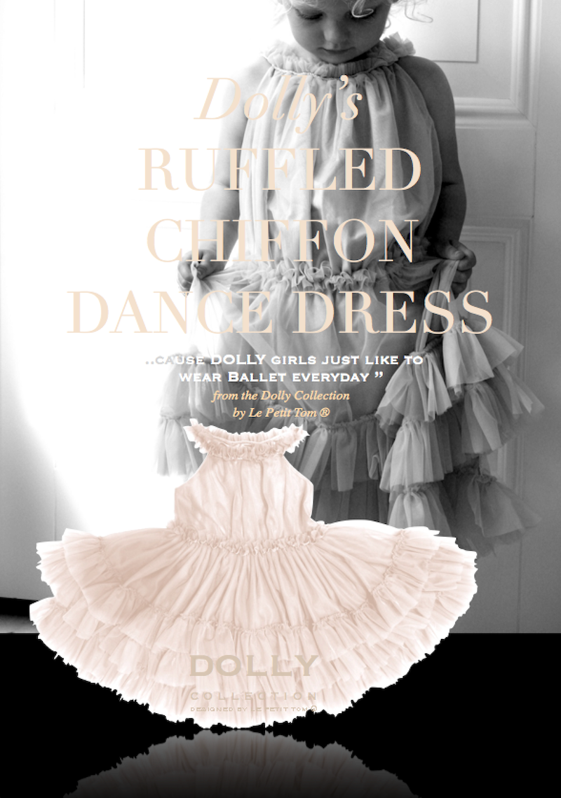 Ruffled Chiffon Dance Dress Klänning Off-White