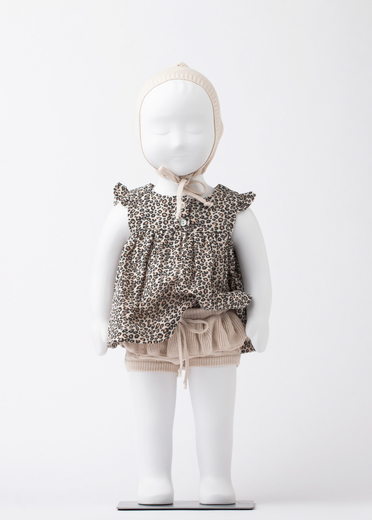 Animal Print Long blouse Brown