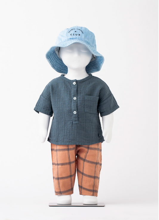 Baby Checked Pants Light Brown