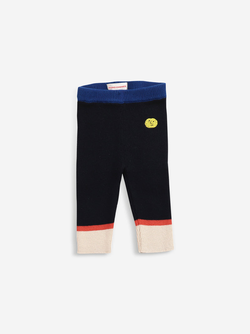 Multicolor knitted pants twilight blue