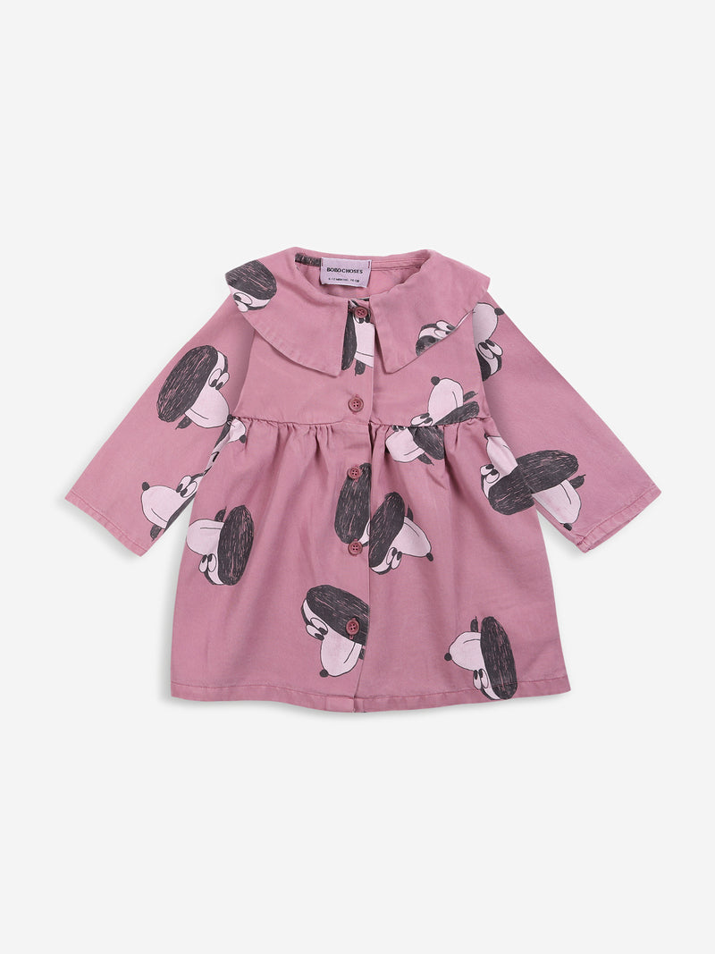 Doggie all over buttoned woven dress mesa rose