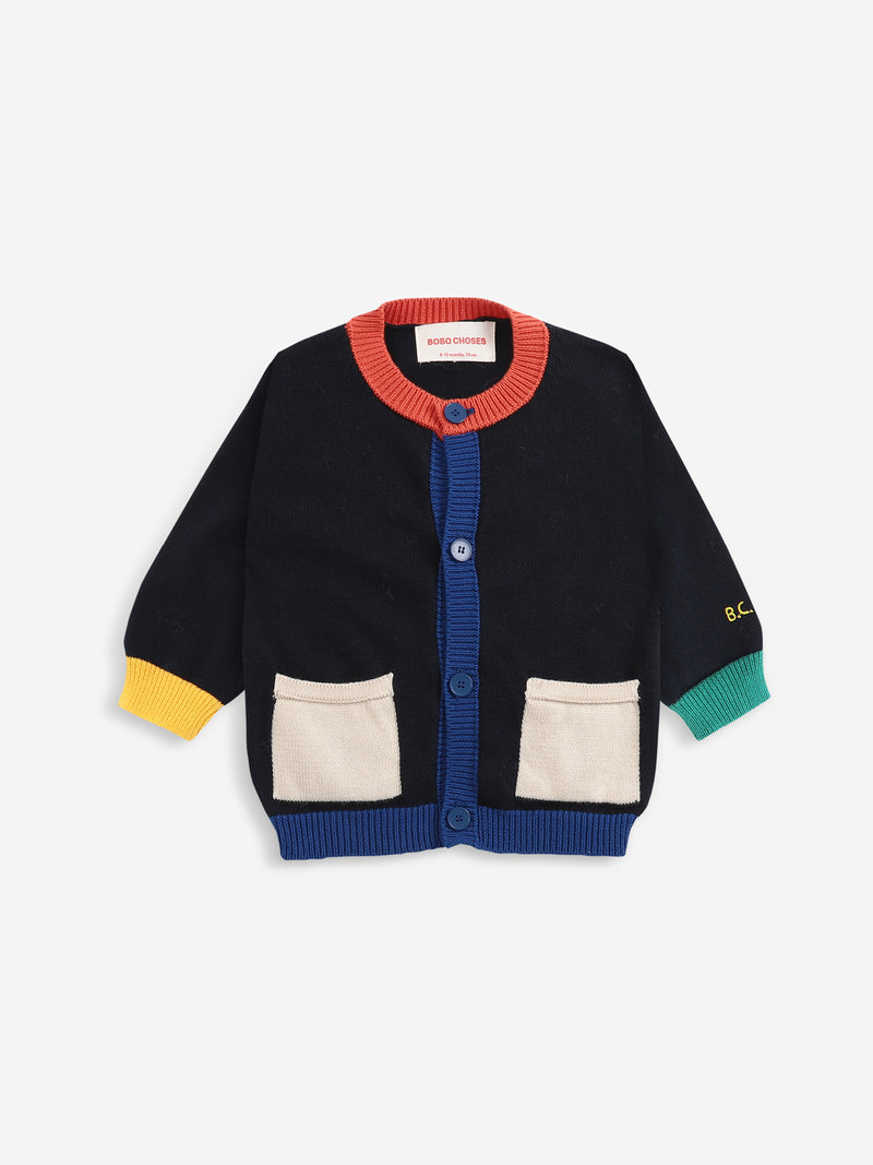 Multicolor knitted cardigan baby twilight blue