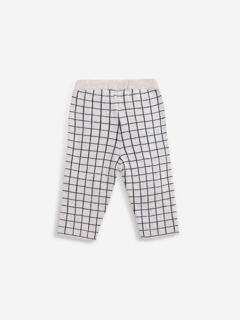 Checkered knitted pants soybean