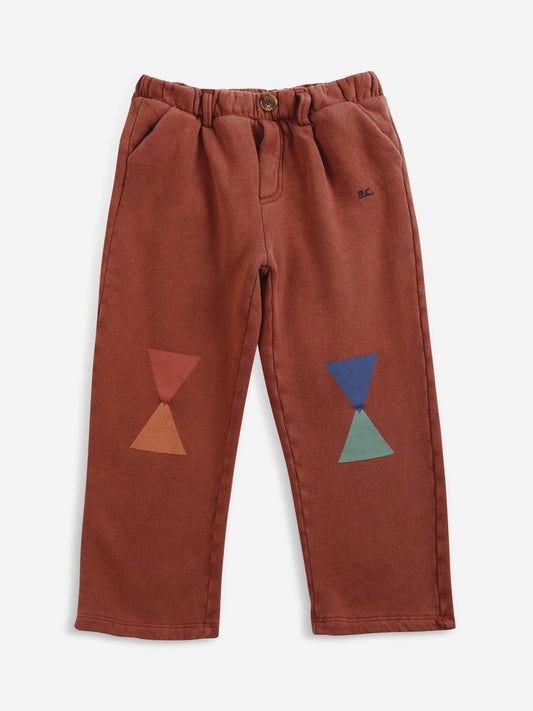 Geometric fleece pants tandoori spice