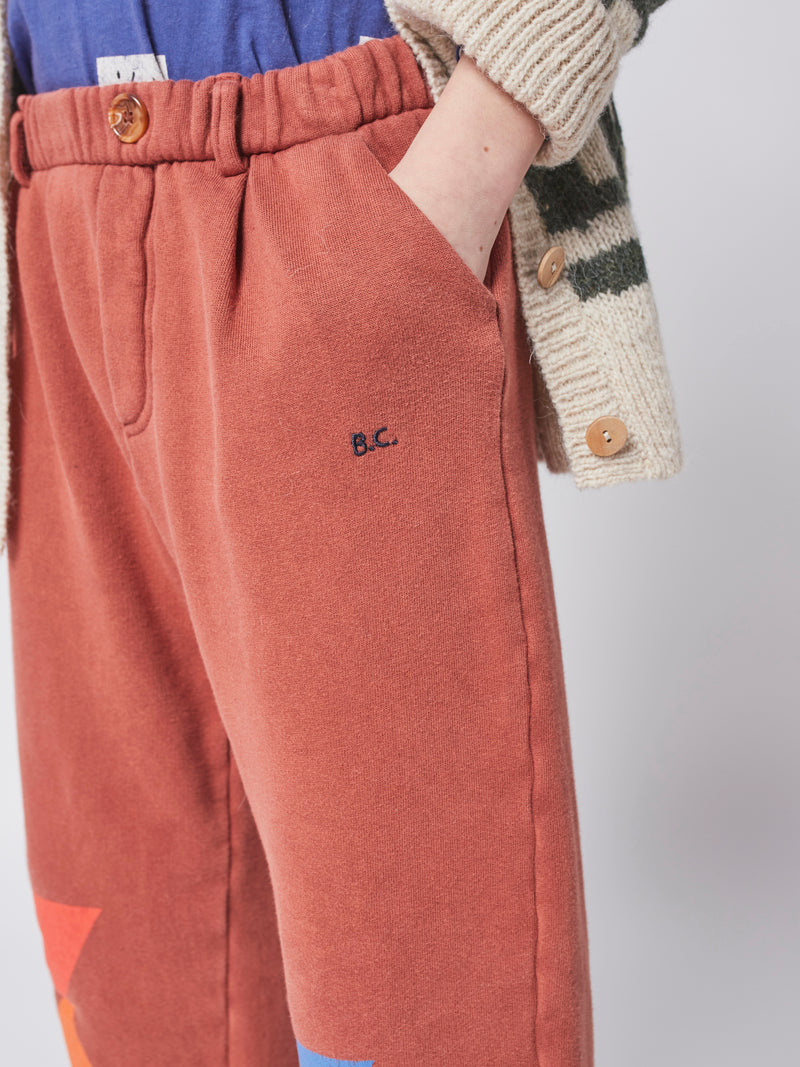 Geometric fleece pants tandoori spice