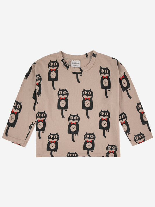 Cat O'Clock all over long sleeve T-shirt