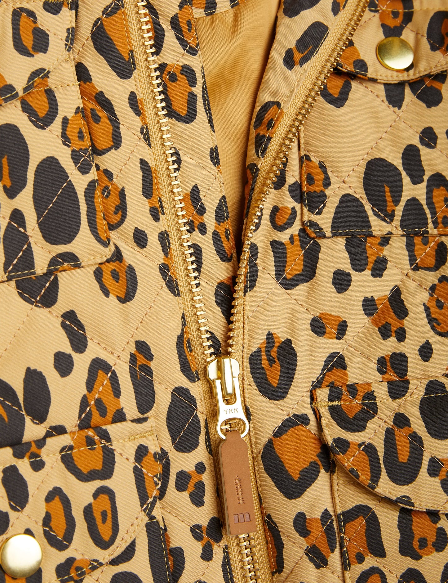 Leopard Quilted Jacket Brown