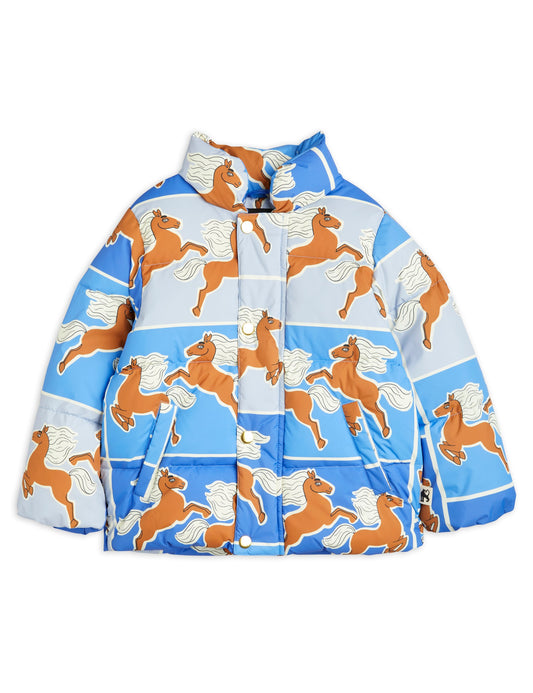 Horses Puffer Jacket Blue