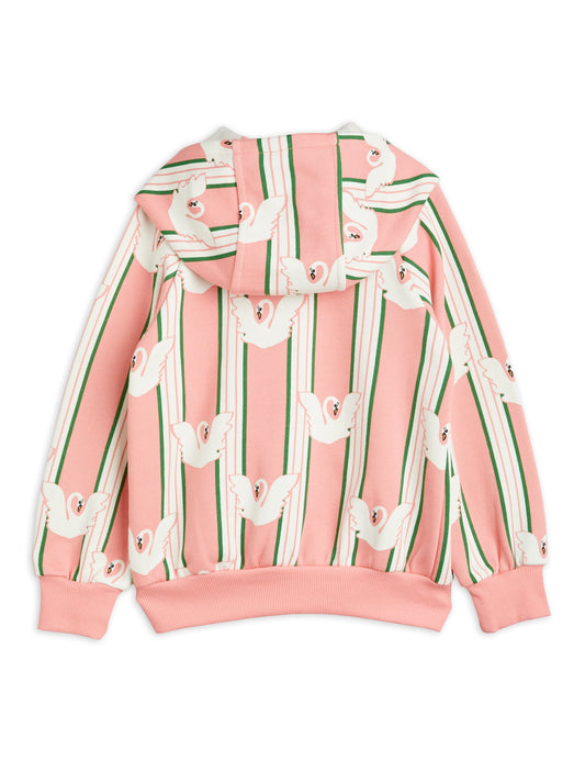 Swan aop Zip Hoodie Pink