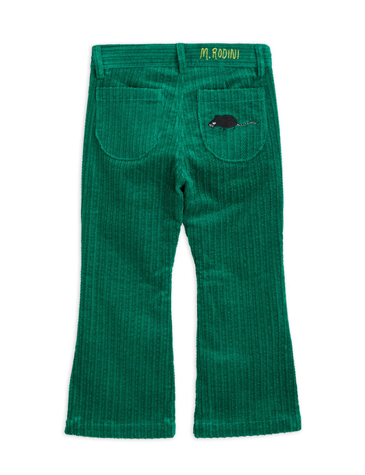 Corduroy Flared Trousers Green