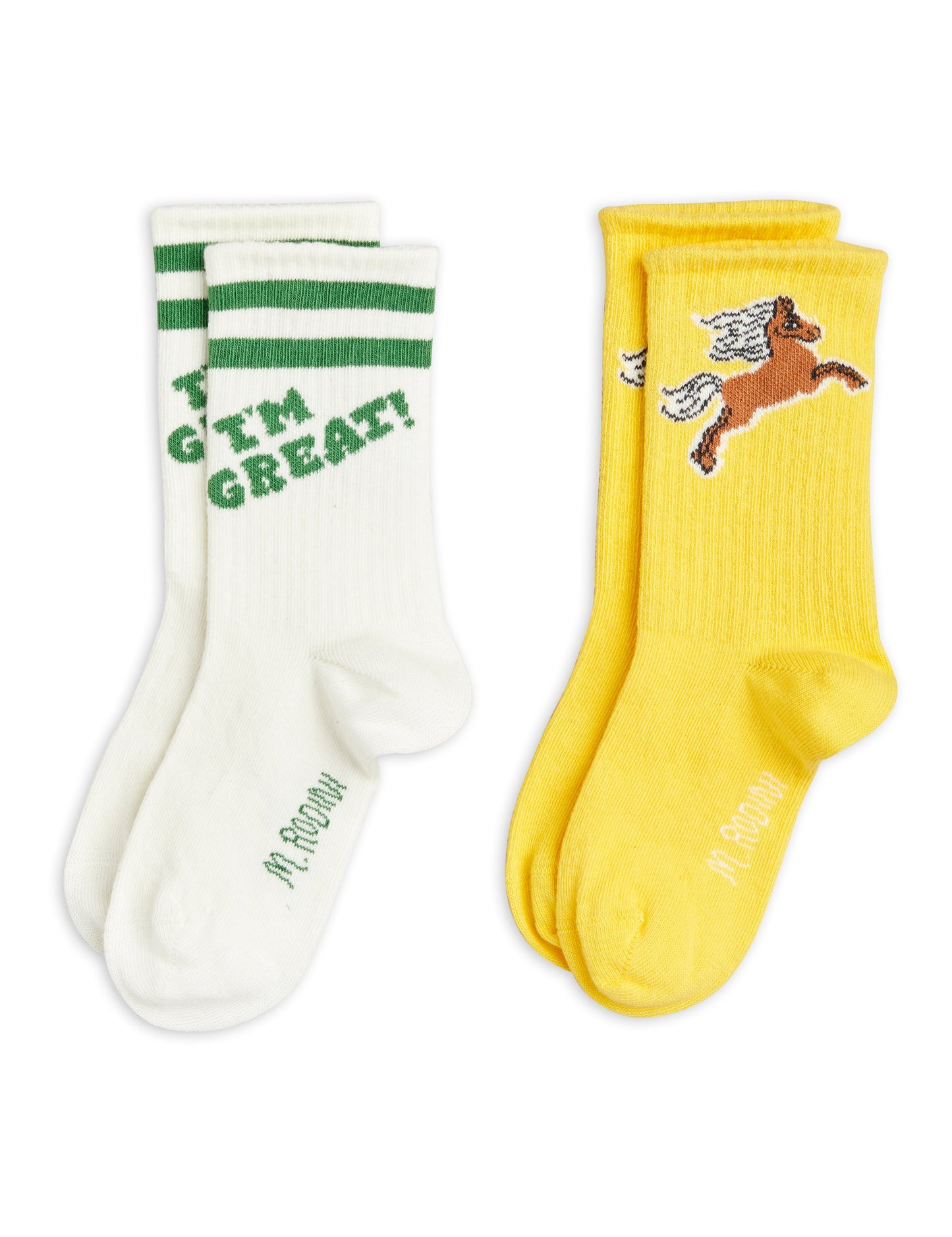 I am Great Socks 2-Pack White Yellow