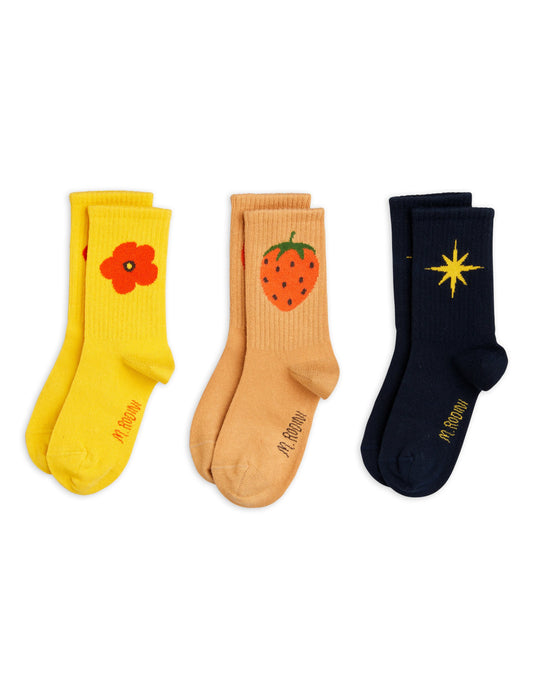Strawberries 3-pack socks Multi