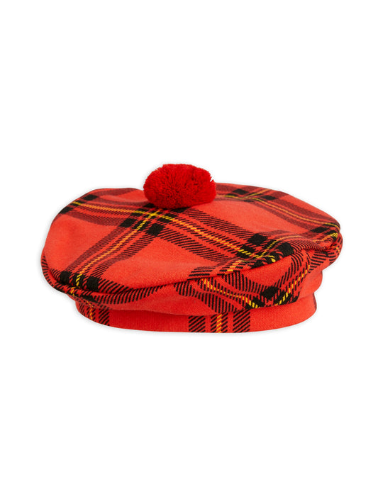 Check aop Beret Red