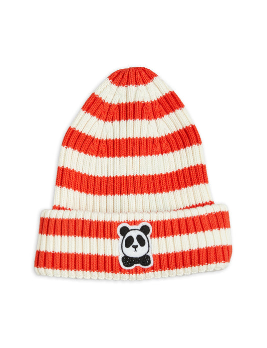 Panda Fold Up Rib Hat Red