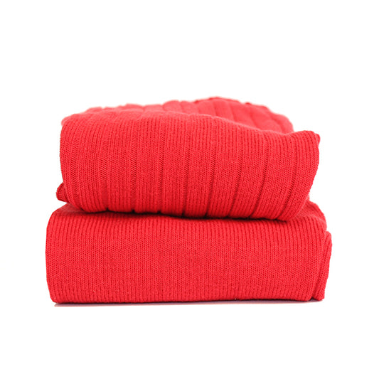 Wide Rib Basic Tights Red