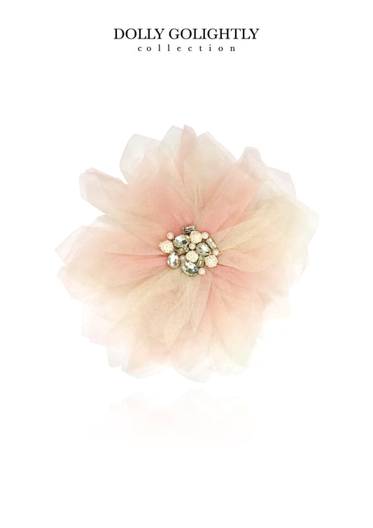 Dolly Golightly Big Hair Rosette-Broach Ballet Pink