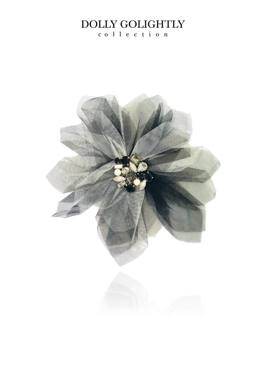 Dolly Golightly Big Hair Rosette-Broach Ballet Black
