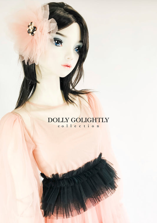 Dolly Golightly Big Hair Rosette-Broach Ballet Pink