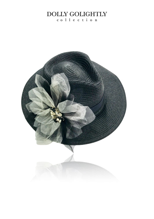 Dolly Golightly Fedora Hat Black