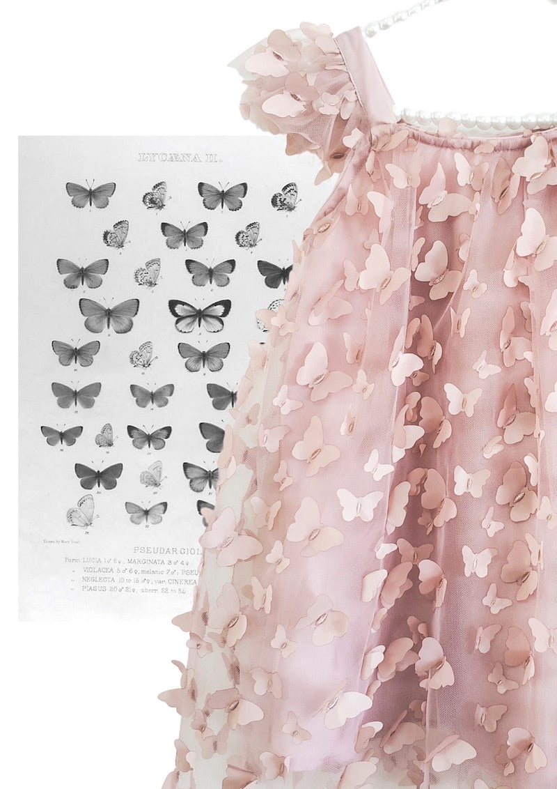 Allover Butterflies Tutu Dress Klänning Pink