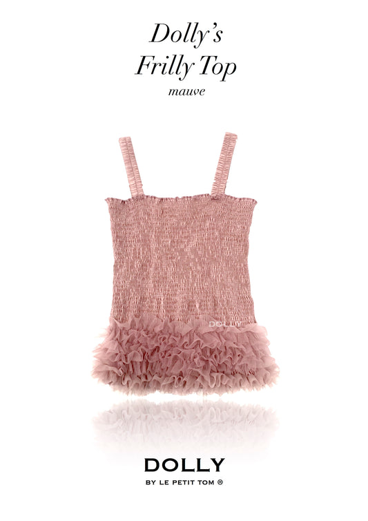 Frilly Top Linne Mauve