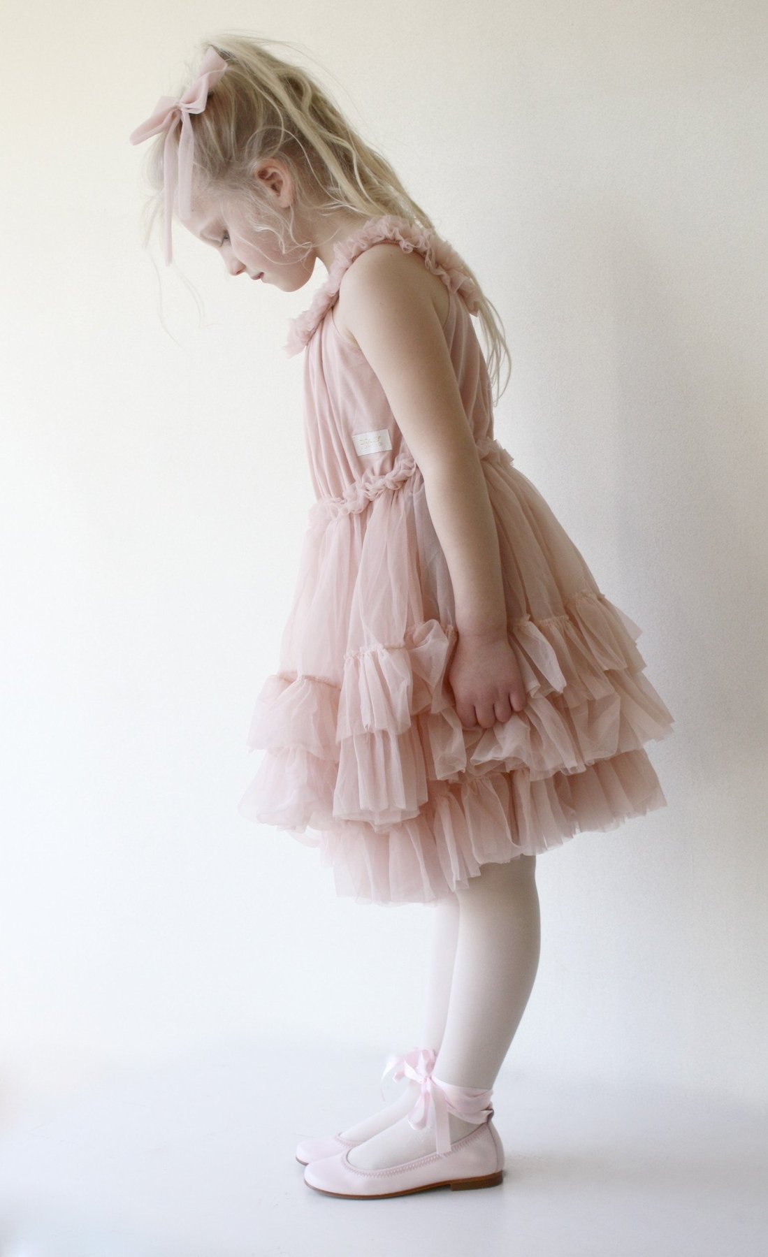 Ruffled Chiffon Dance Dress Klänning Pink