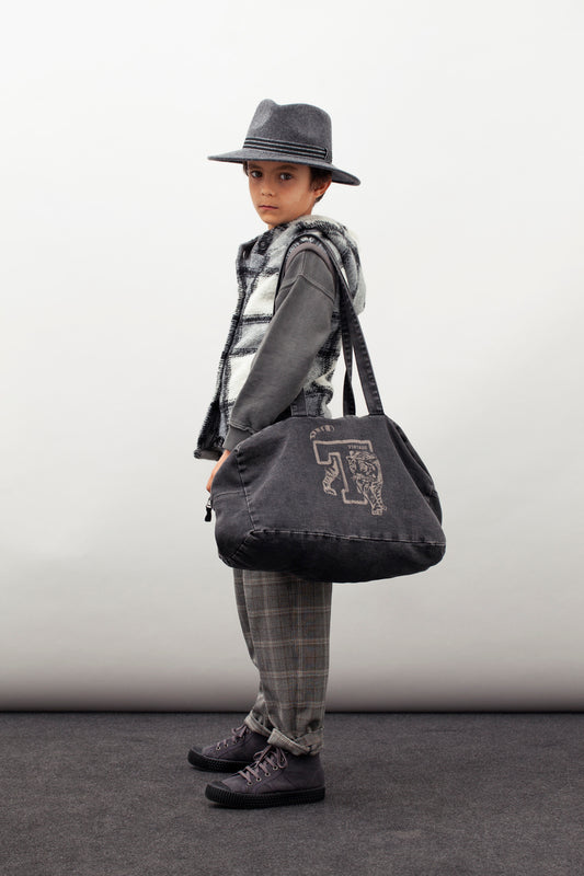 Checked Vest Baby/Kid dark grey