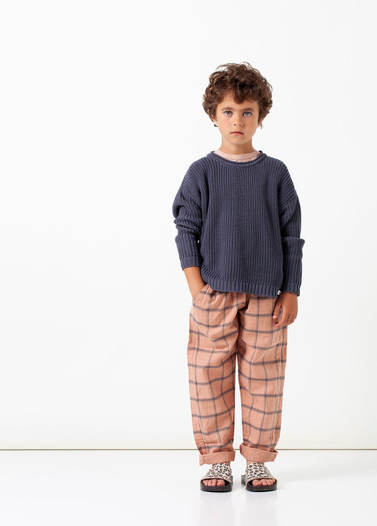 Checked Pants Light Brown