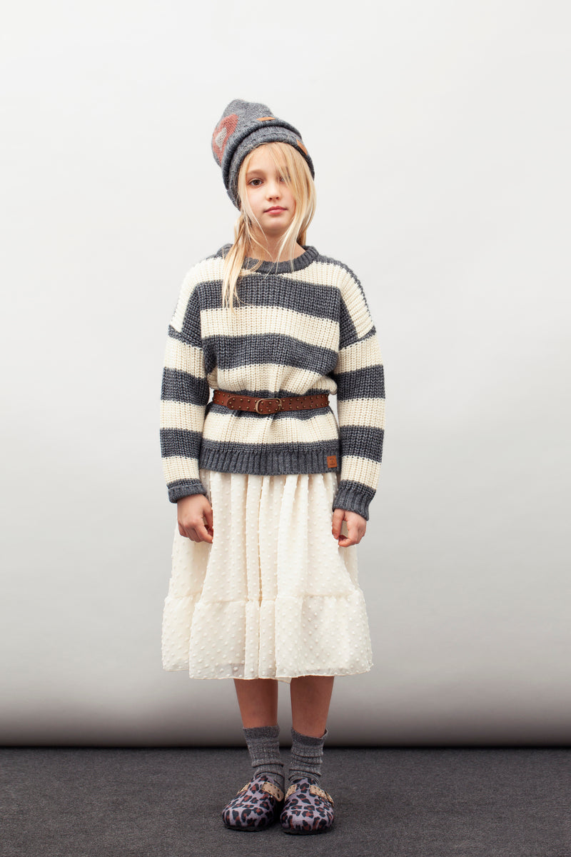 Striped Knitted Jersey off white