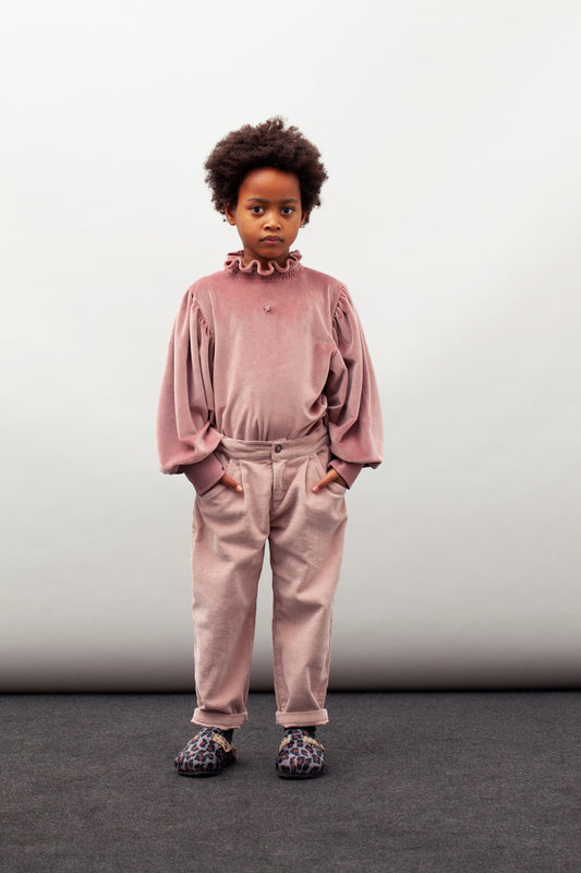 Velvet Turtle Neck T-Shirt dark pink